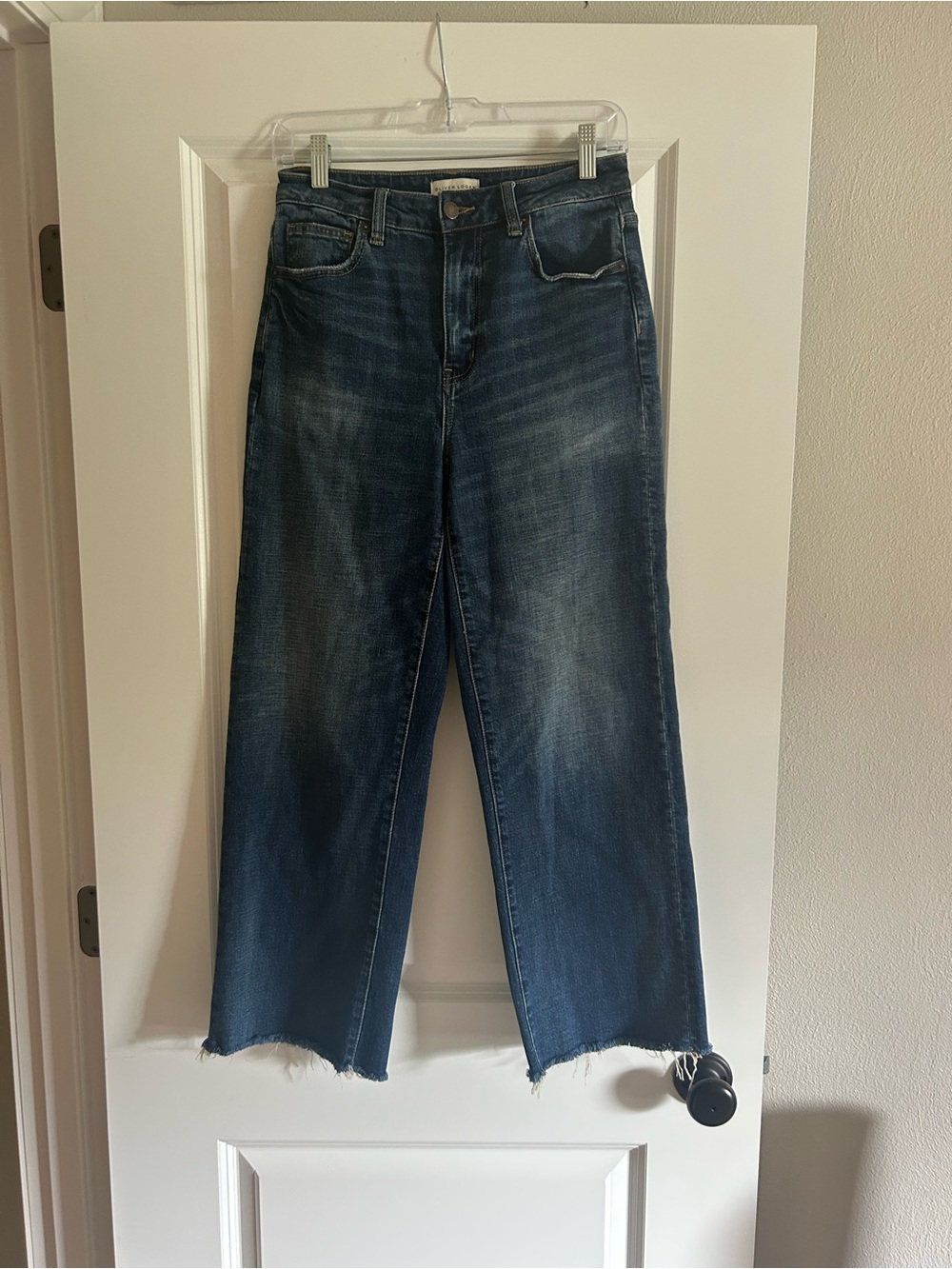 Oliver Logan Dark Wash Women's wide-Leg Jeans crop - Blue